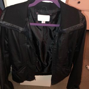 Black leather jacket